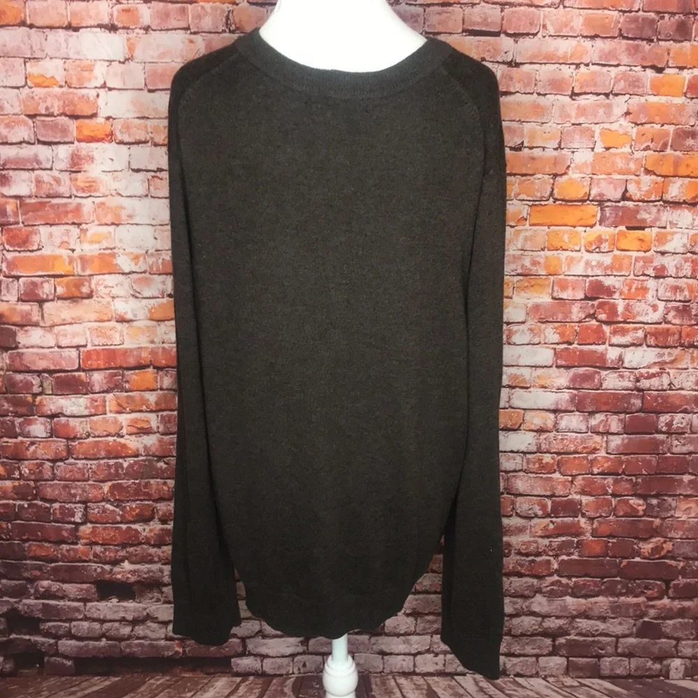 Vintage Structure Brown Wool Blend V-neck Sweater